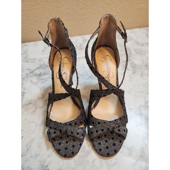 Jessica Simpson Averie Women's Pewter Stiletto Heel Open-Toe Sandal Size 8.5M - Picture 5 of 10